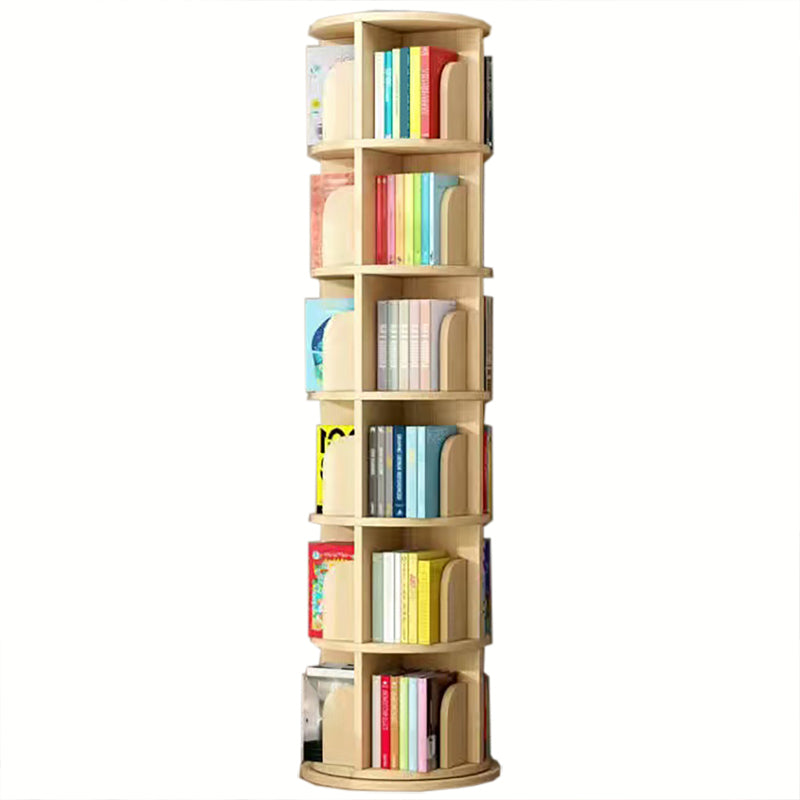 Wooden Rotatable Geometric Bookshelf Modern Home Closed Back Bookcase