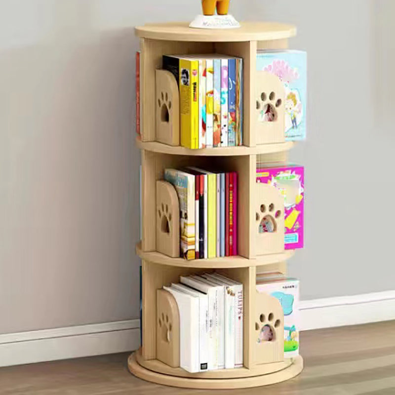 Wooden Rotatable Geometric Bookshelf Modern Home Closed Back Bookcase