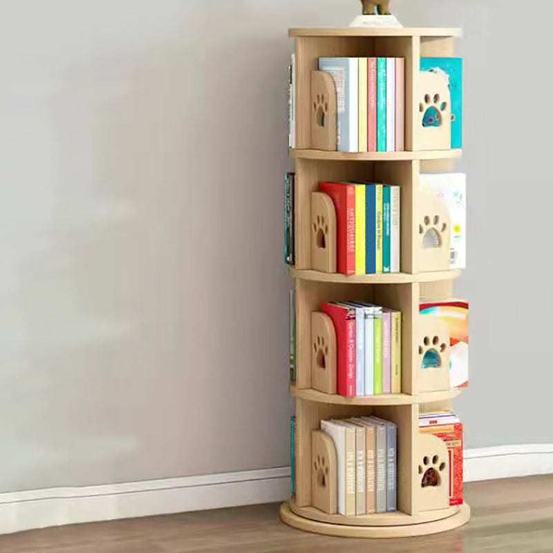 Wooden Rotatable Geometric Bookshelf Modern Home Closed Back Bookcase