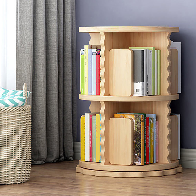 Wooden Rotatable Geometric Bookshelf Modern Home Closed Back Bookcase