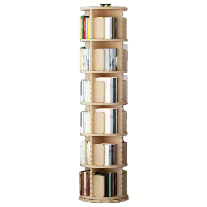 Wooden Rotatable Geometric Bookshelf Modern Home Closed Back Bookcase