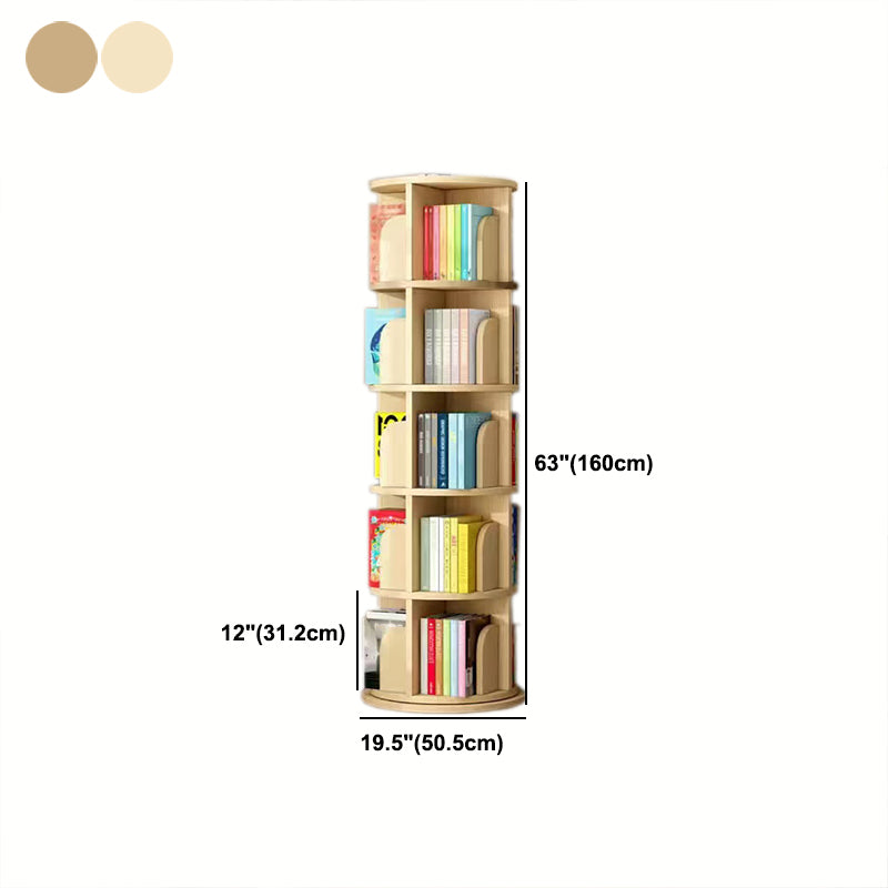 Wooden Rotatable Geometric Bookshelf Modern Home Closed Back Bookcase