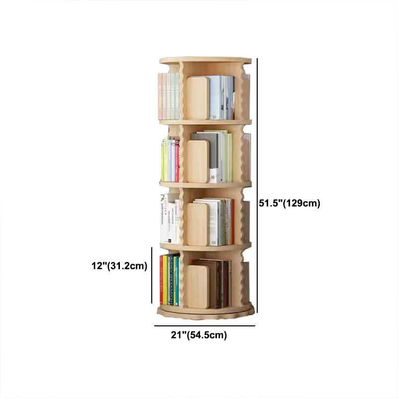 Wooden Rotatable Geometric Bookshelf Modern Home Closed Back Bookcase