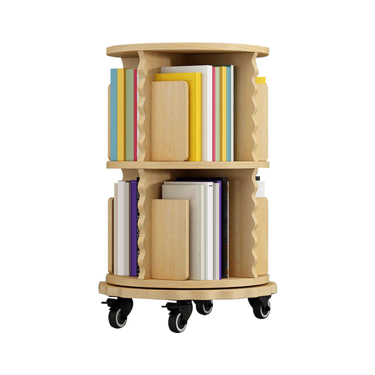 Modern Solid Wood Bookcase, Log, Cylinder Bookshelf for Any Room, 21.5" W