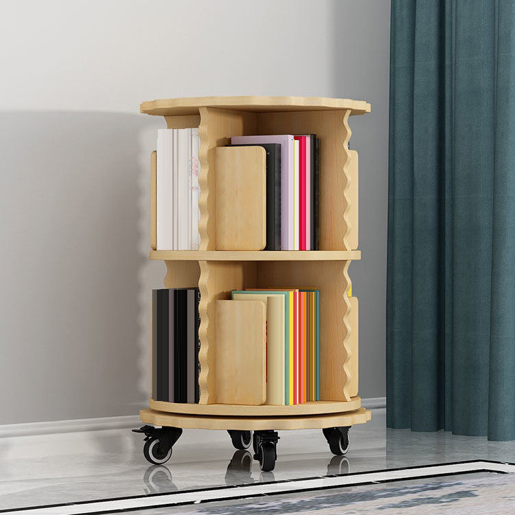 Modern Solid Wood Bookcase, Log, Cylinder Bookshelf for Any Room, 21.5" W