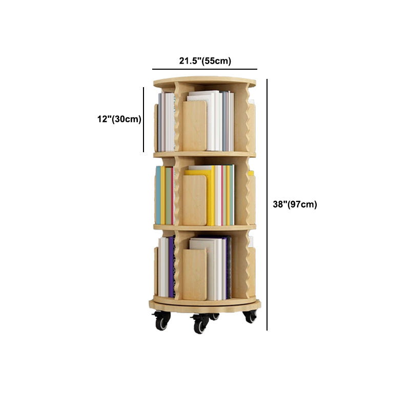 Modern Solid Wood Bookcase, Log, Cylinder Bookshelf for Any Room, 21.5" W