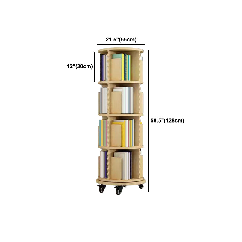 Modern Solid Wood Bookcase, Log, Cylinder Bookshelf for Any Room, 21.5" W