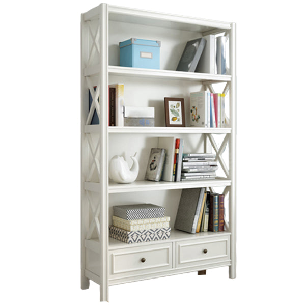 Rectangle Standard Solid Wood Bookcase Nordic Closed Back Bookshelf