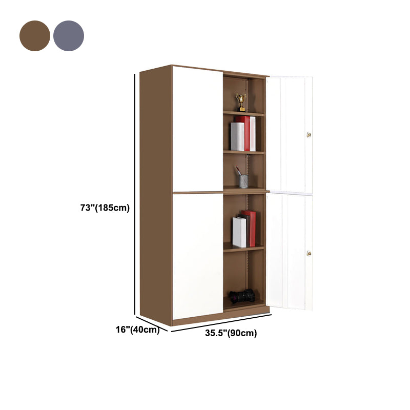Closed Standard Bookshelf Modern Minimalist Metal Rectangular Bookcase