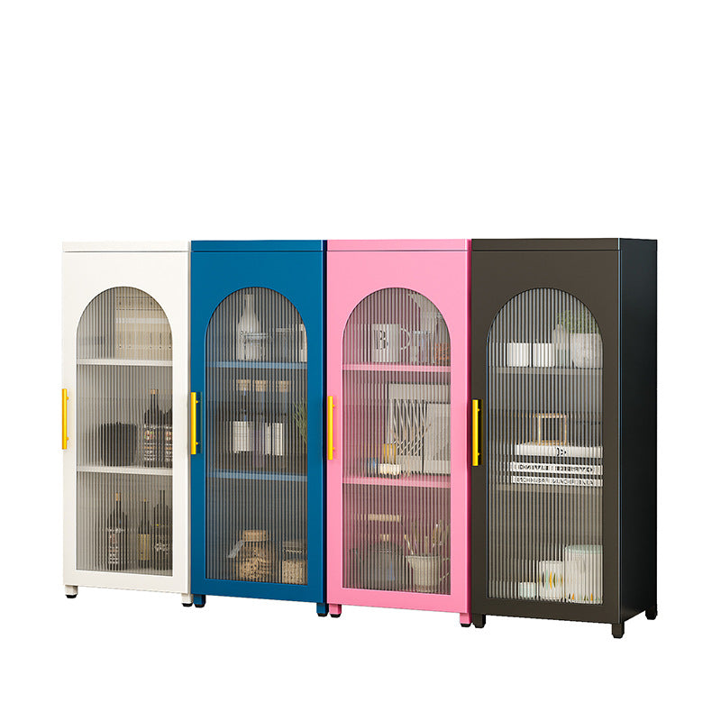 Metal Bookshelf Scandinavian Style Bookcase for Home and Office with Door