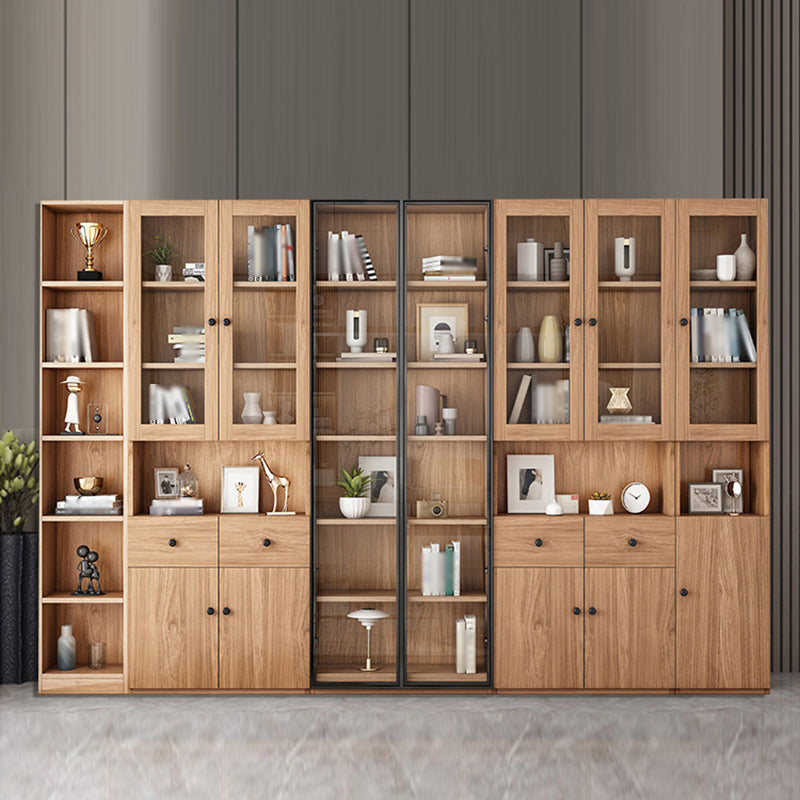 Solid Wood Bookcase Contemporary Style Bookshelf for Home Office Study Room