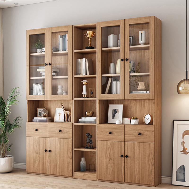 Solid Wood Bookcase Contemporary Style Bookshelf for Home Office Study Room