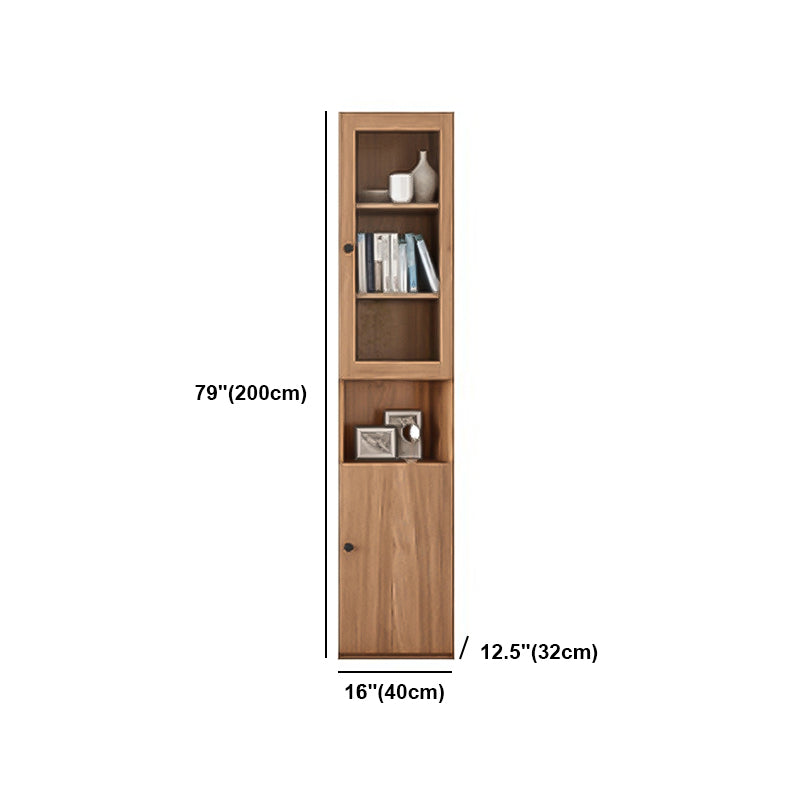 Solid Wood Bookcase Contemporary Style Bookshelf for Home Office Study Room
