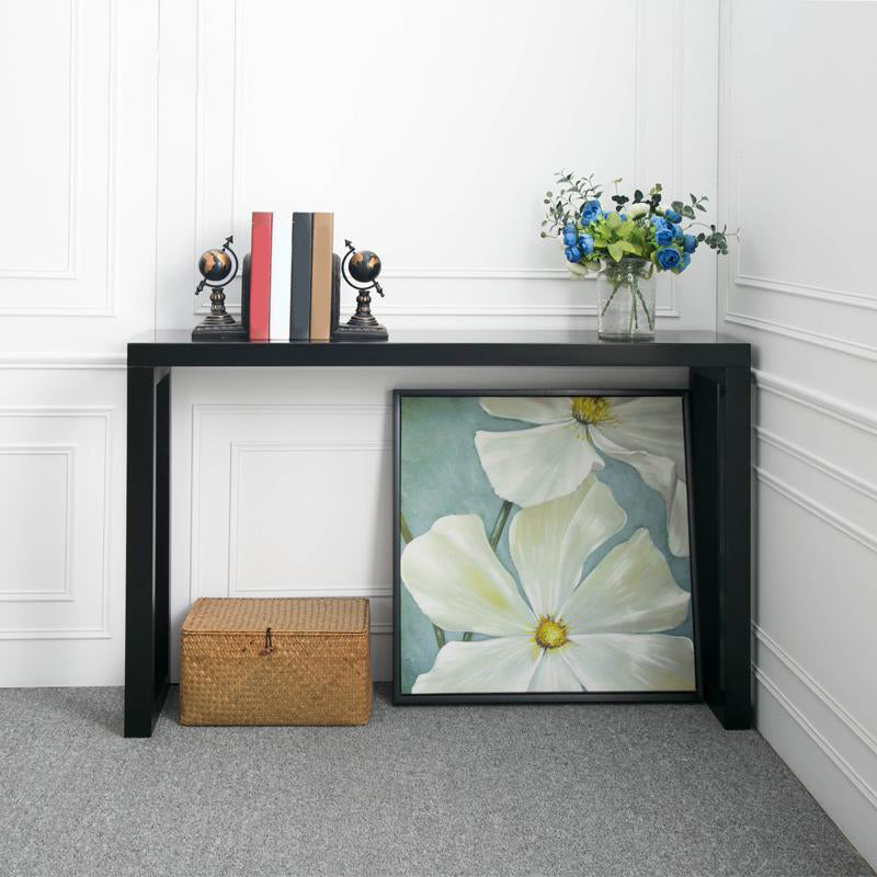 Rectangle Solid Wood Console Table Pine Wood Accent Table for Hall