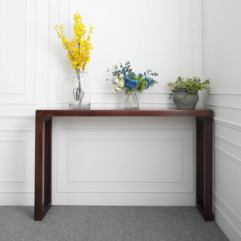 Rectangle Solid Wood Console Table Pine Wood Accent Table for Hall