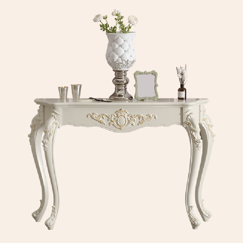 French Country Sofa Table Reclaimed Wood Rectangle 4 Legs White Console Table
