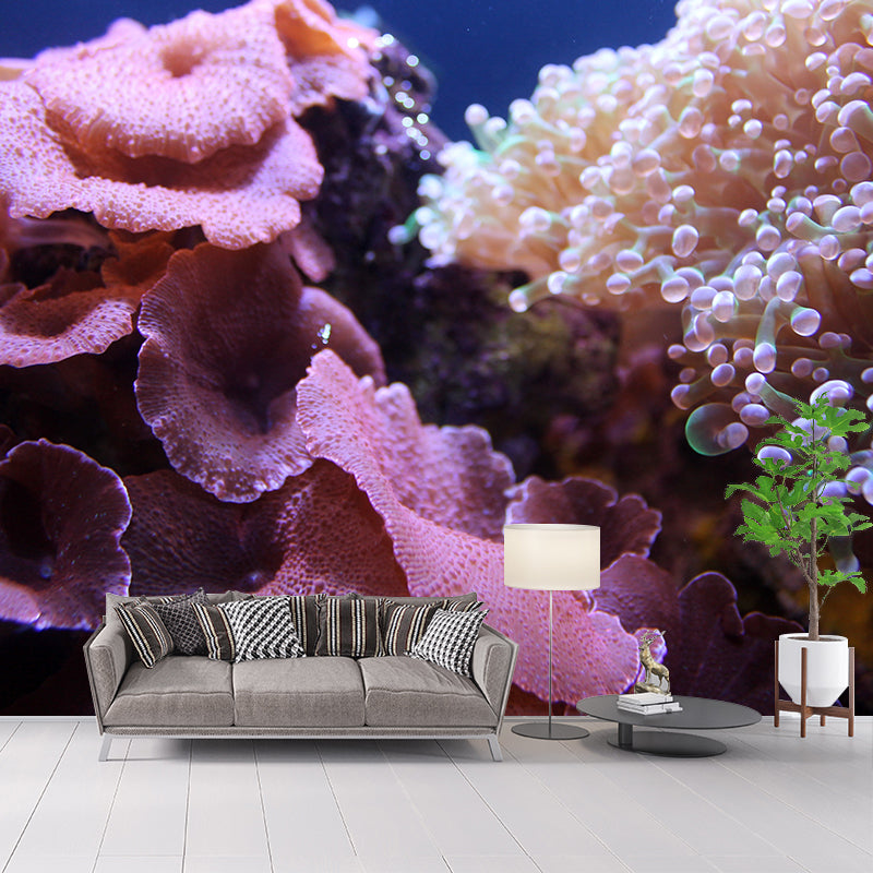 Attractive Wall Mural Coral Patterned Living Room Wall Mural