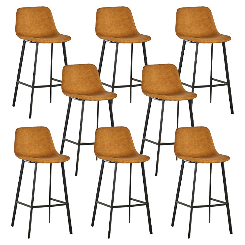Industrial Bucket Counter Stool Leather Footrest Counter Bar Stool for Cafe