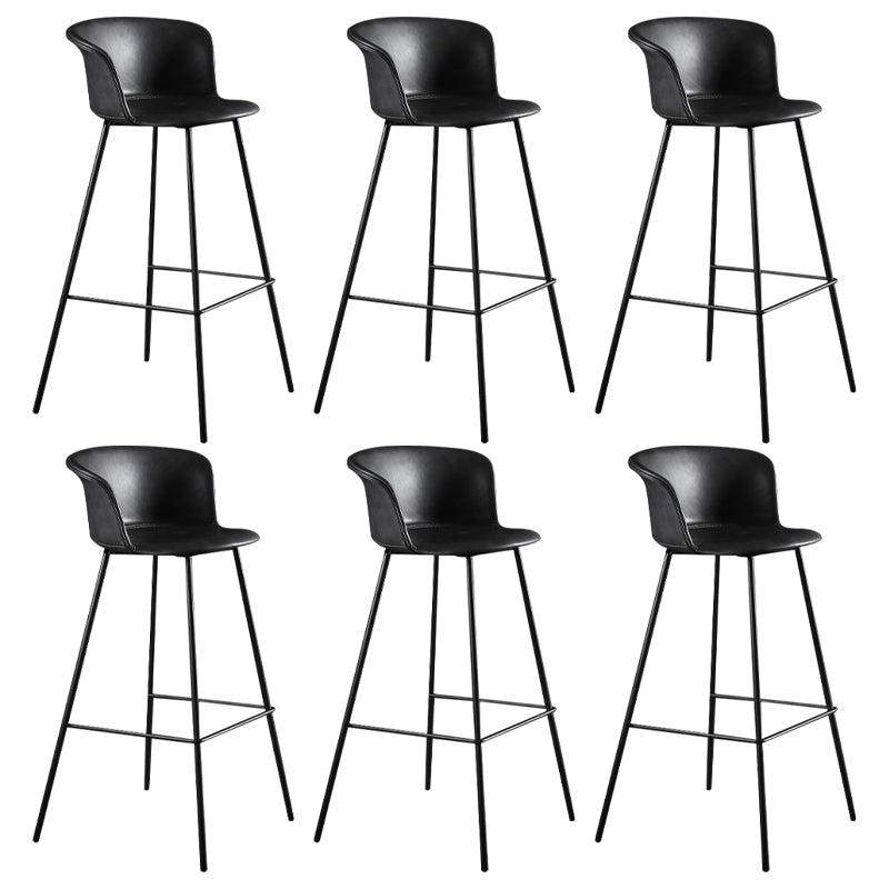 Modern Indoor Backrest Bar Stool Faux Leather Upholstered Bar Stool