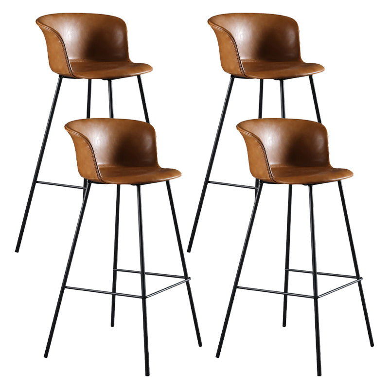 Modern Indoor Backrest Bar Stool Faux Leather Upholstered Bar Stool