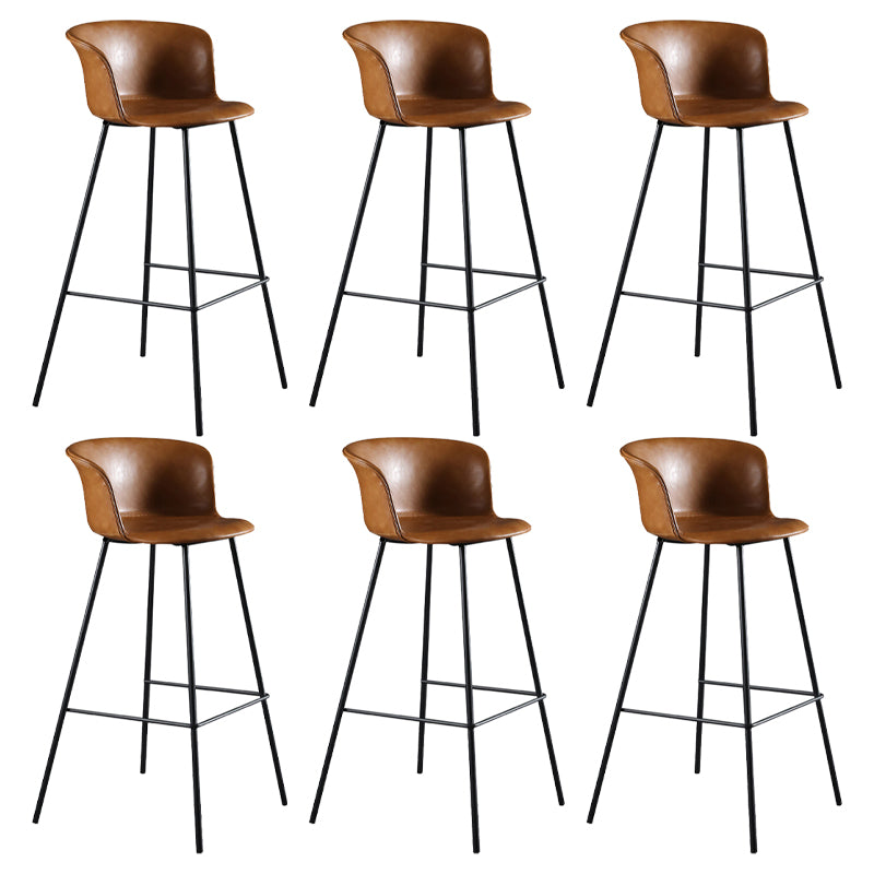 Modern Indoor Backrest Bar Stool Faux Leather Upholstered Bar Stool