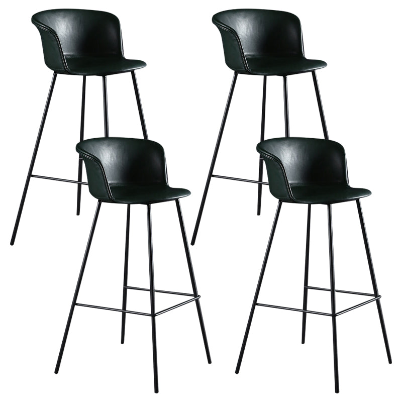 Modern Indoor Backrest Bar Stool Faux Leather Upholstered Bar Stool