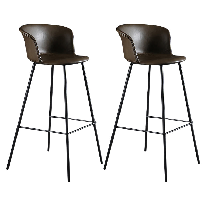 Modern Indoor Backrest Bar Stool Faux Leather Upholstered Bar Stool