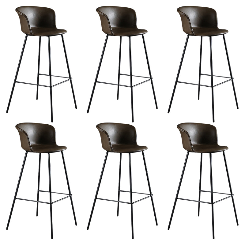 Modern Indoor Backrest Bar Stool Faux Leather Upholstered Bar Stool