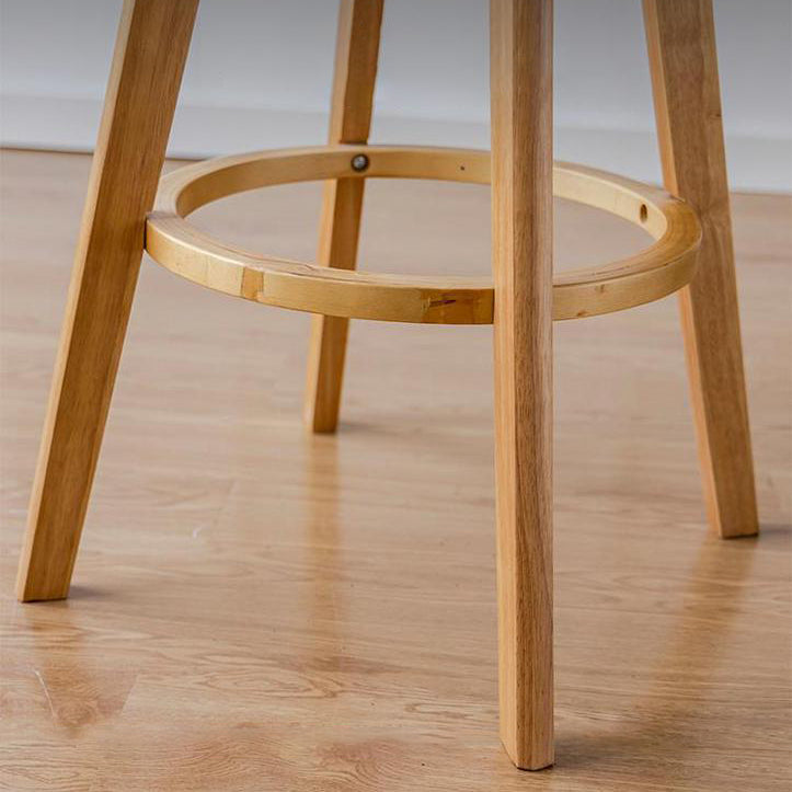 Contemporary Wood Stool Faux Leather Counter Stool in Matte Finish for Indoor