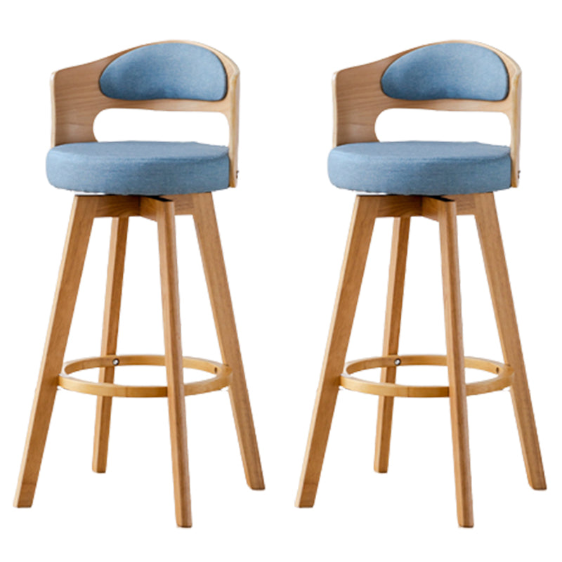 Contemporary Wood Stool Faux Leather Counter Stool in Matte Finish for Indoor