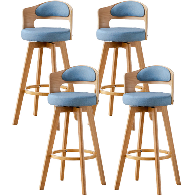 Contemporary Wood Stool Faux Leather Counter Stool in Matte Finish for Indoor