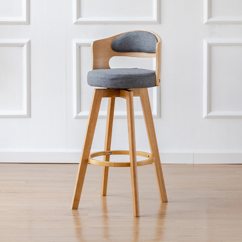 Contemporary Wood Stool Faux Leather Counter Stool in Matte Finish for Indoor