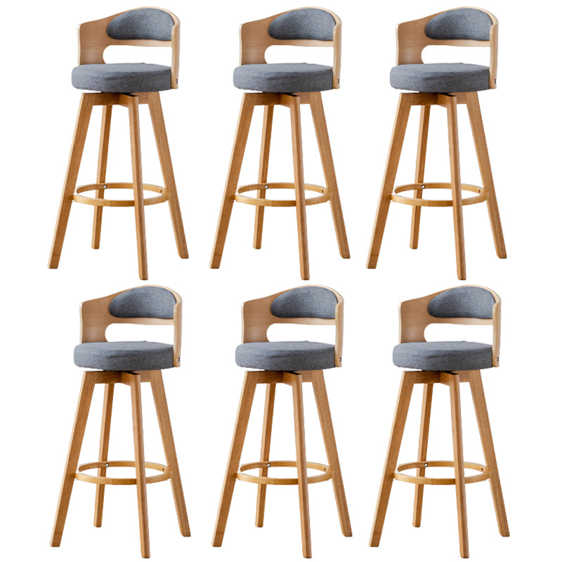 Contemporary Wood Stool Faux Leather Counter Stool in Matte Finish for Indoor