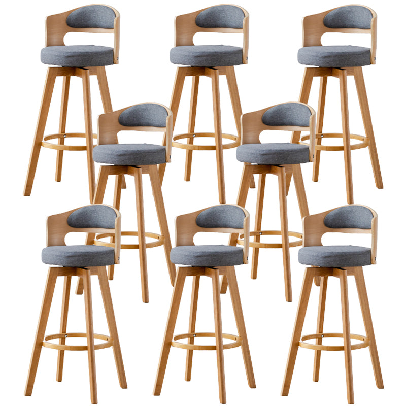 Contemporary Wood Stool Faux Leather Counter Stool in Matte Finish for Indoor