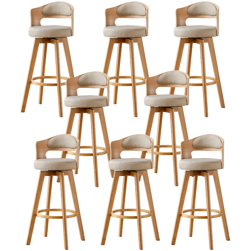 Contemporary Wood Stool Faux Leather Counter Stool in Matte Finish for Indoor