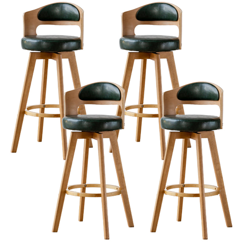 Contemporary Wood Stool Faux Leather Counter Stool in Matte Finish for Indoor