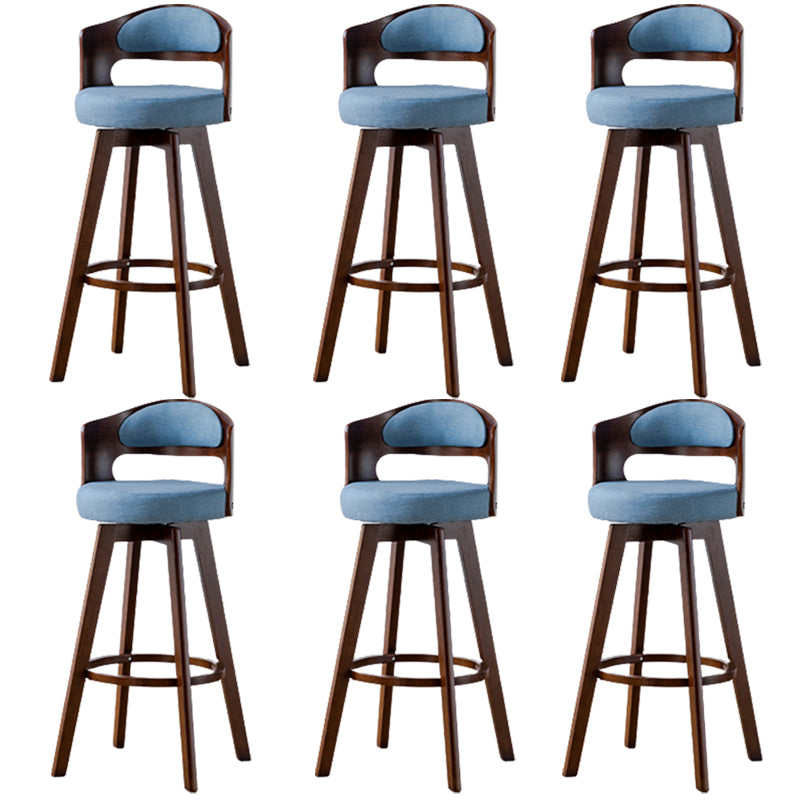 Contemporary Wood Stool Faux Leather Counter Stool in Matte Finish for Indoor