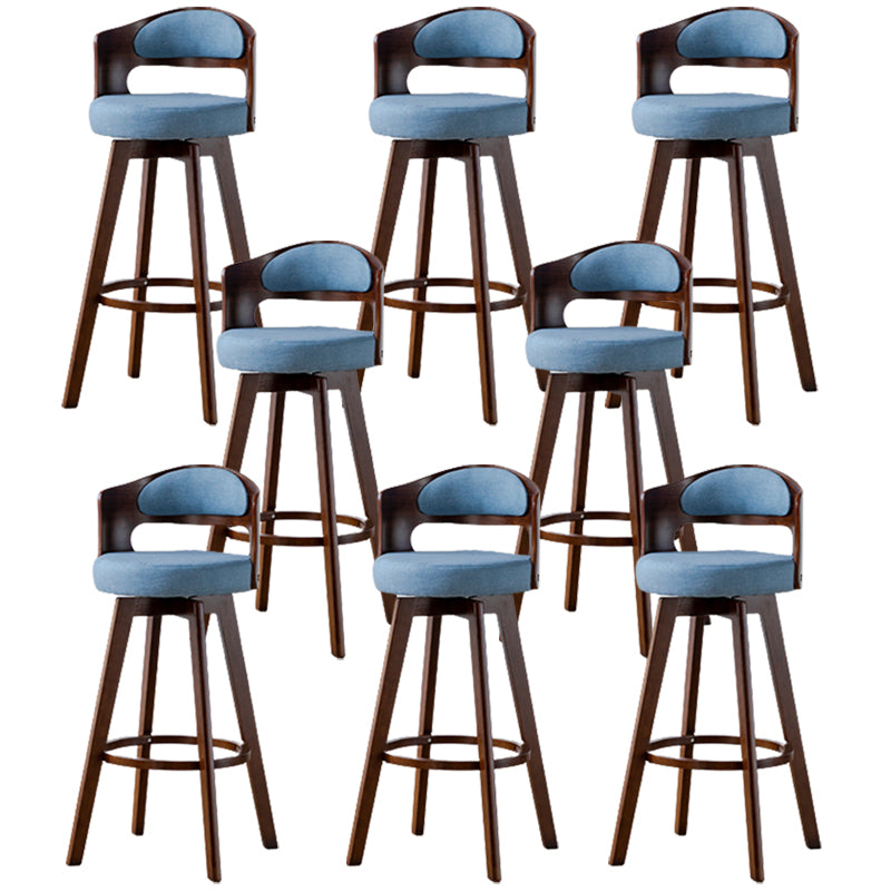 Contemporary Wood Stool Faux Leather Counter Stool in Matte Finish for Indoor