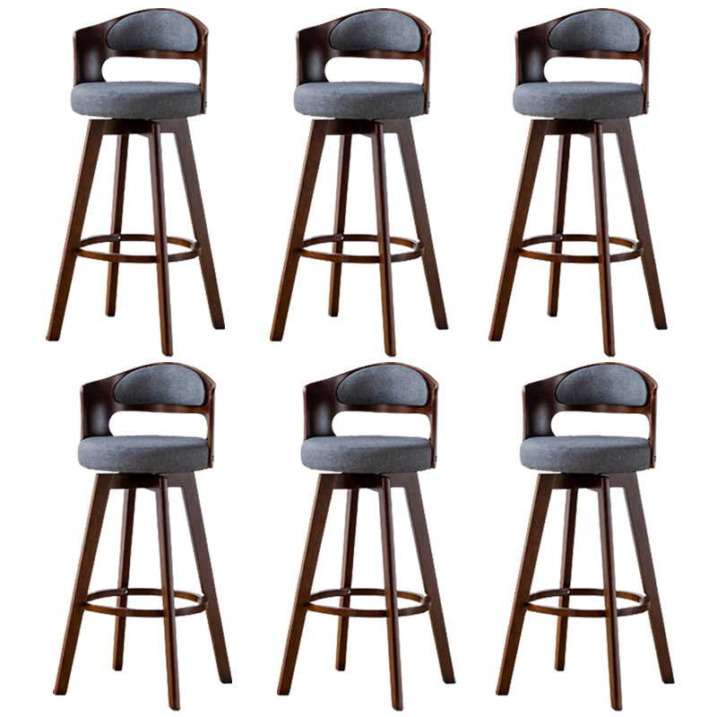 Contemporary Wood Stool Faux Leather Counter Stool in Matte Finish for Indoor