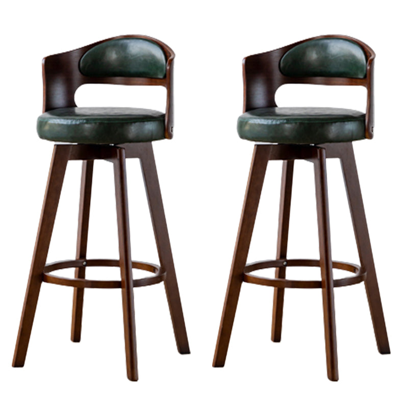 Contemporary Wood Stool Faux Leather Counter Stool in Matte Finish for Indoor