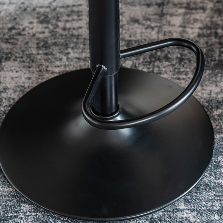 Contemporary Metal Adjustable Barstool Leather Counter Stool with Swivel in Matte Finish