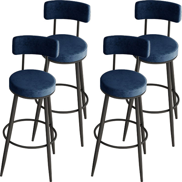 Modern Round Bar & Counter Stool Footrest Metal Counter Chair with Cushion