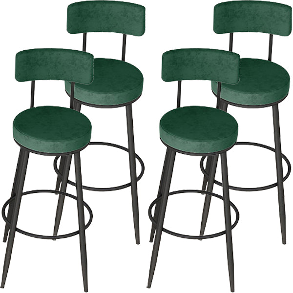 Modern Round Bar & Counter Stool Footrest Metal Counter Chair with Cushion