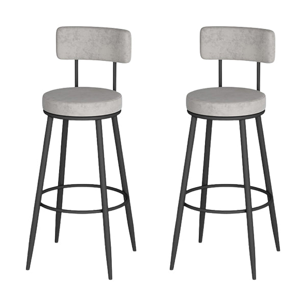 Modern Round Bar & Counter Stool Footrest Metal Counter Chair with Cushion