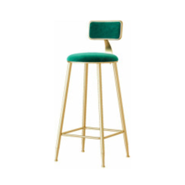 Glam Low Back Counter Stool Round Upholstered Counter Height Stool for Shop