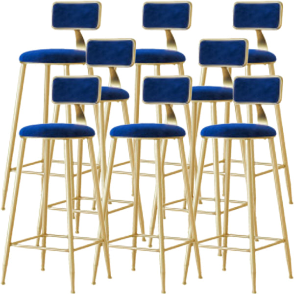 Glam Low Back Counter Stool Round Upholstered Counter Height Stool for Shop