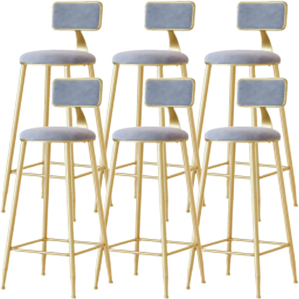 Glam Low Back Counter Stool Round Upholstered Counter Height Stool for Shop