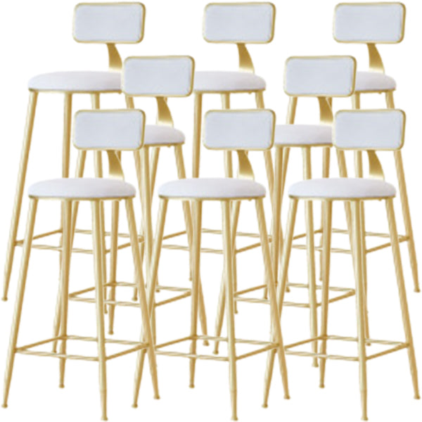 Glam Low Back Counter Stool Round Upholstered Counter Height Stool for Shop