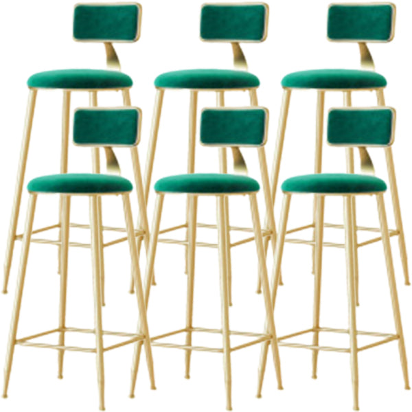 Glam Low Back Counter Stool Round Upholstered Counter Height Stool for Shop