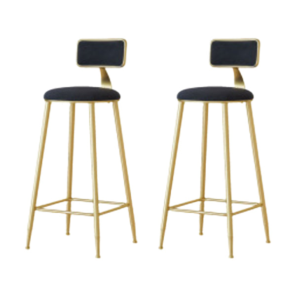 Glam Low Back Counter Stool Round Upholstered Counter Height Stool for Shop